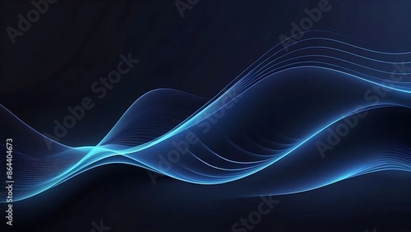 Fototapeta Abstract wavy blue gradient creative background.