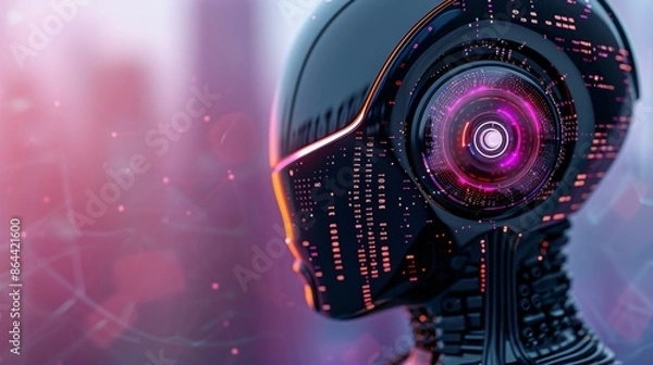 Fototapeta a beautiful robot AI design, artificial intelligence technology