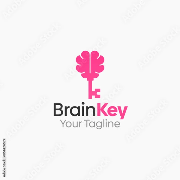 Obraz Brain Key Logo Vector Template Design. Good for Business, Start up, Agency, and Organization