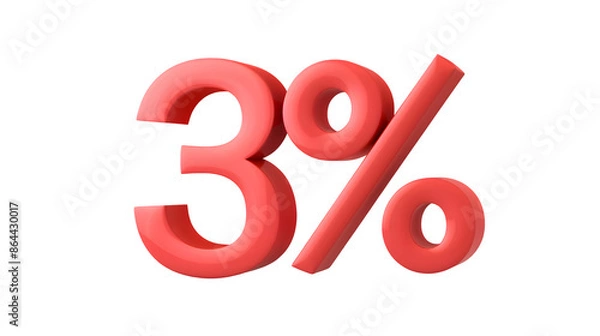 Fototapeta Sale sign with percentage symbol, PNG file, transparent background, isolated on white