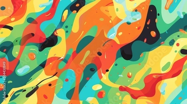 Fototapeta Vivid Abstract Background with Colorful Shapes. Modern and Vibrant Design