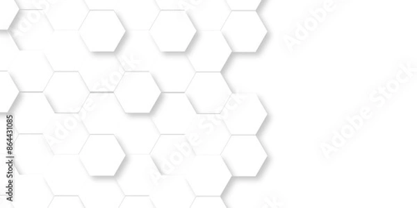 Fototapeta Luxury White hexagon. Vector Illustration. Vector White Hexagonal Background. 3D Futuristic abstract honeycomb mosaic white background. geometric mesh cell texture. modern futuristic wallpaper.