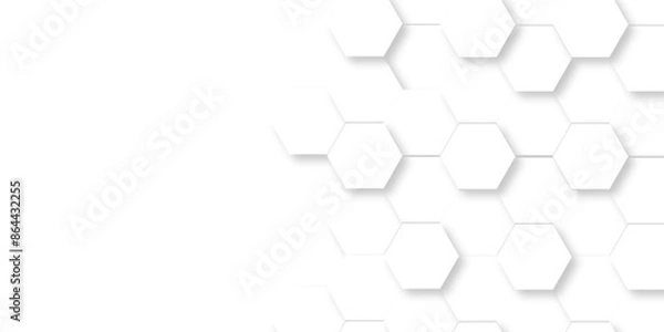 Fototapeta Luxury White hexagon. Vector Illustration. Vector White Hexagonal Background. 3D Futuristic abstract honeycomb mosaic white background. geometric mesh cell texture. modern futuristic wallpaper.