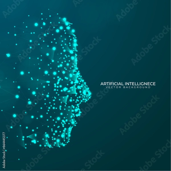 Fototapeta Illustration of abstract stream information. Big data, technology, AI, data transfer, data flow, generative ai, large language model, ai brain background.
