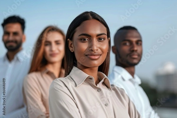 Fototapeta group of people in a row