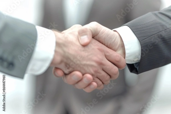 Fototapeta handshake between two businessmen