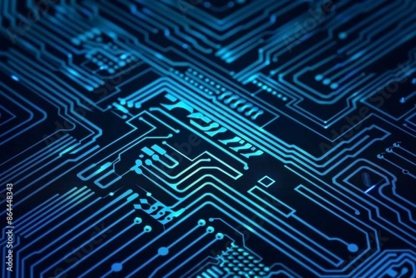 Fototapeta blue circuit board