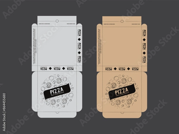 Fototapeta Pizza Box Design, Pizza Packaging Design, Pizza Box Design Template, Ready For Print.
