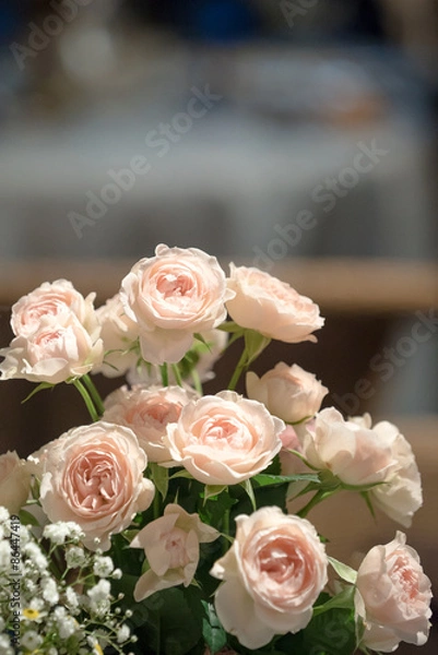 Fototapeta バラとかすみ草