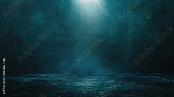 Obraz A blue wall with a large crack in it