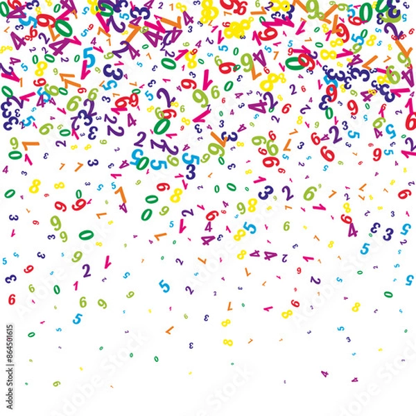Fototapeta Falling colorful numbers. Math study concept with