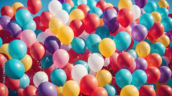Obraz a collection of colorful balloons in different shapes and sizes.