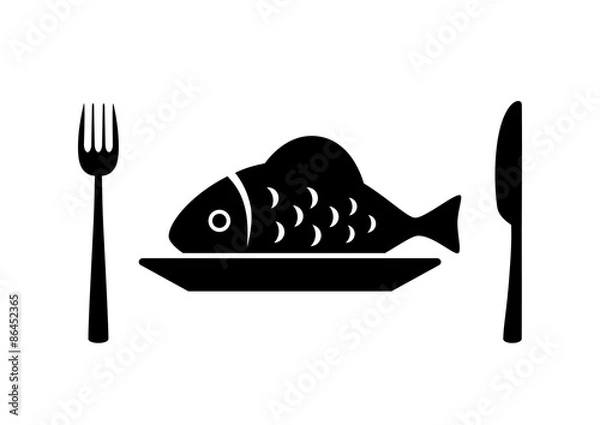 Obraz Fish on porcelain plate