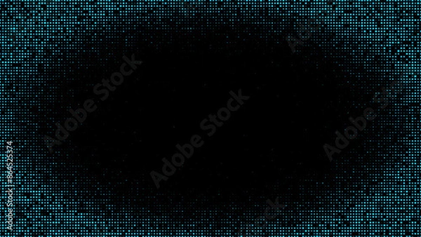 Obraz Digital round texture or pattern background. Futuristic glitch matrix. Visualization of big data. Monochrome noise halftone backdrop. Vector illustration.