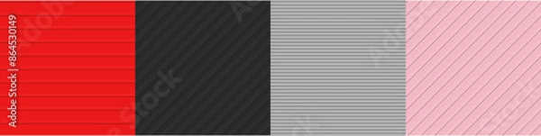 Fototapeta Seamless 3D stripe pattern set