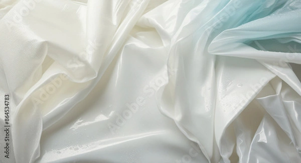 Fototapeta Crumpled white gradienate grass texture background for text 