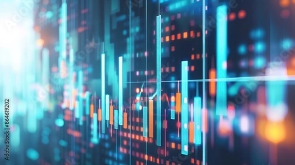 Fototapeta Abstract Financial Data Visualization
