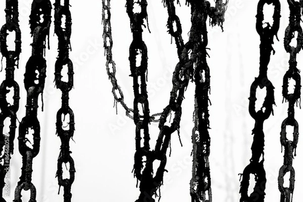 Fototapeta Mysterious silhouette of chains symbolizing strength, freedom, and resilience