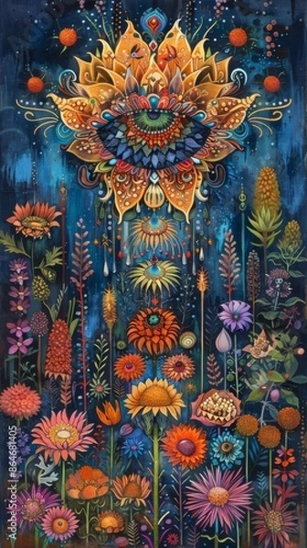 Obraz An abstract illustration depicting merging with infinity or spirituality.