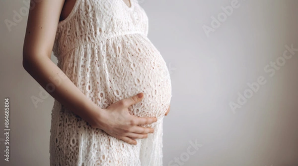 Obraz お腹に手をあてる妊婦