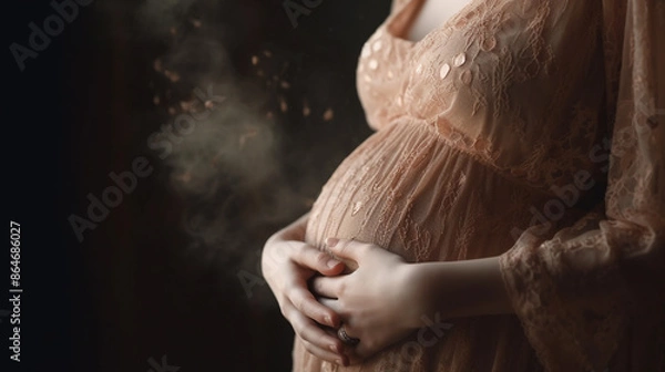 Obraz お腹に手をあてる妊婦