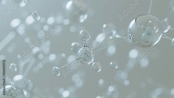 Fototapeta Conceptual diagram of transparent molecular structure