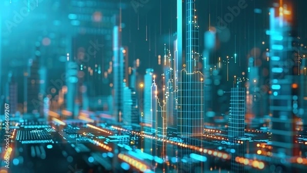 Obraz Digital Smart City Concept Map