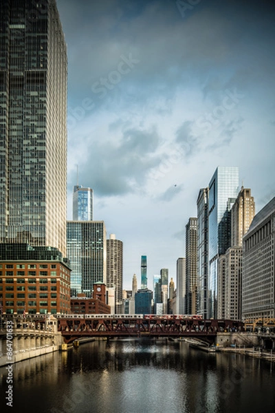 Obraz chicago city  downtown architecture and street scenes