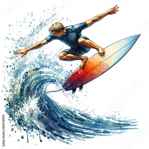 Obraz person surfing on the waves