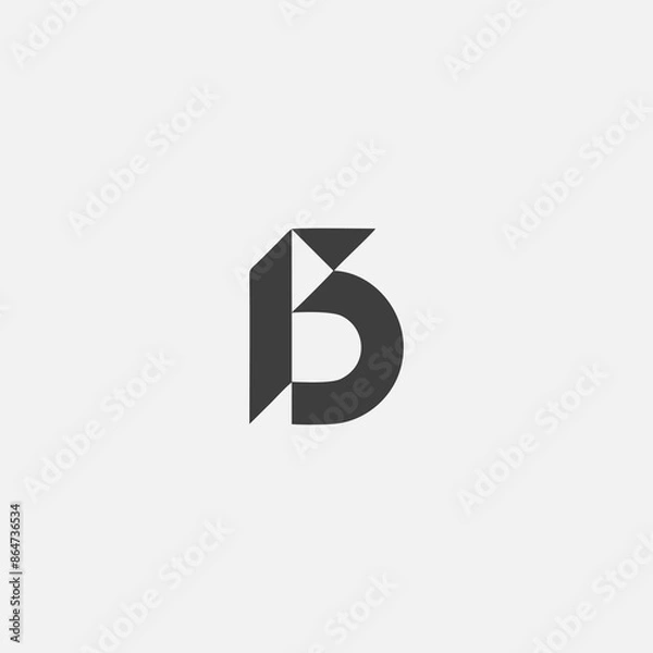 Fototapeta Abstract letter B logo. This logo icon incorporate with abstract shape in the creative way.