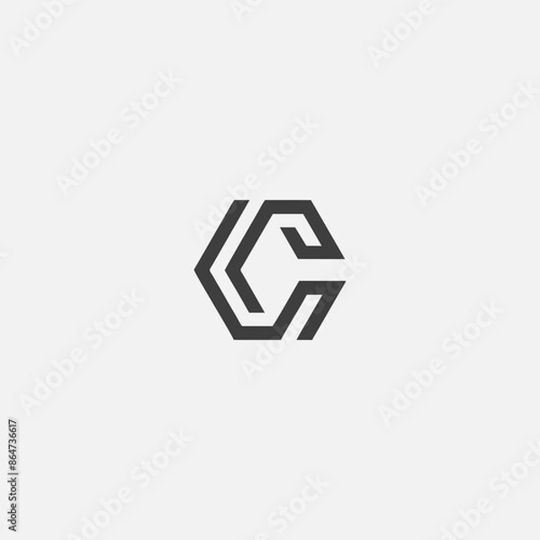 Fototapeta Abstract letter C logo. This logo icon incorporate with abstract shape in the creative way.