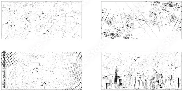 Fototapeta Collection of grunge texture image. vector paint grunge texture set