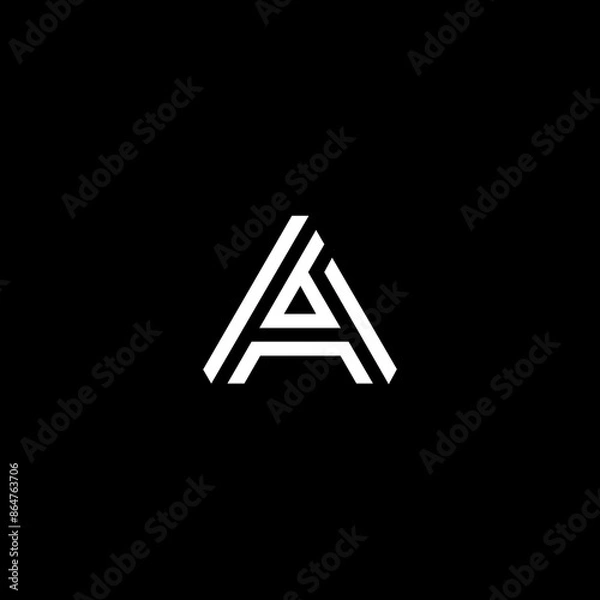 Fototapeta Abstract letter BA  logo. This logo icon incorporate with abstract shape in the creative way.
