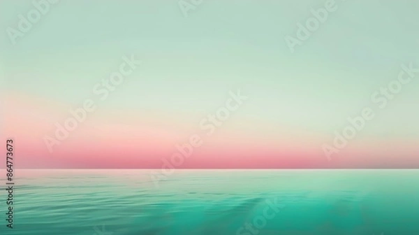 Fototapeta Gradient light sea green to pink abstract effect