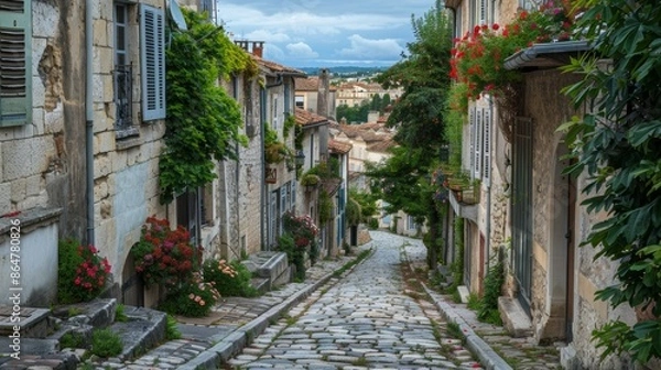 Obraz Old Town with Cobblestone Streets
