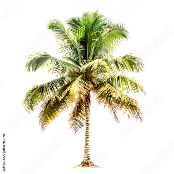 Fototapeta tree of coconut isolated on white background