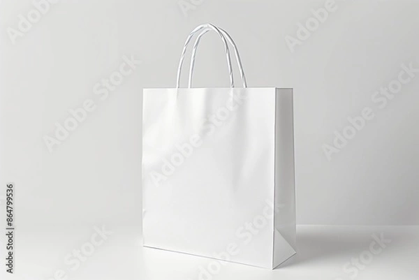 Obraz paper bag mockup in realistic 3d style by generative ai