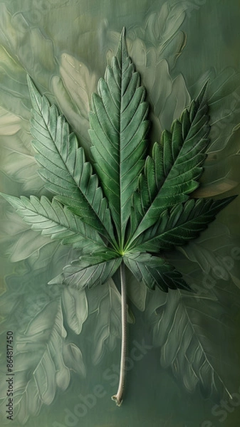 Fototapeta Close-up of a Marijuana Leaf