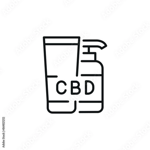Fototapeta CBD cosmetics icon. Simple CBD cosmetics icon for social media, app, and web design. Vector illustration.