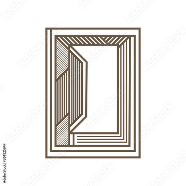 Fototapeta Hand Drawn lines art Square Frame Borders