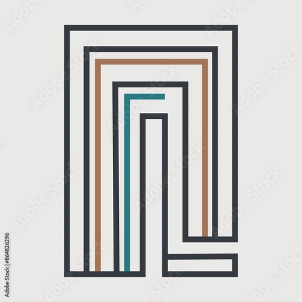 Fototapeta Hand Drawn lines art Square Frame Borders