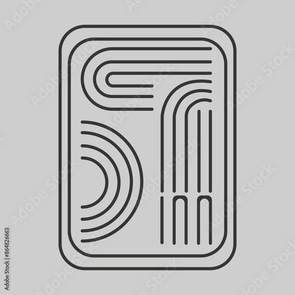 Fototapeta Hand Drawn lines art Square Frame Borders