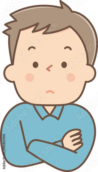 Fototapeta 腕を組んで考える男性