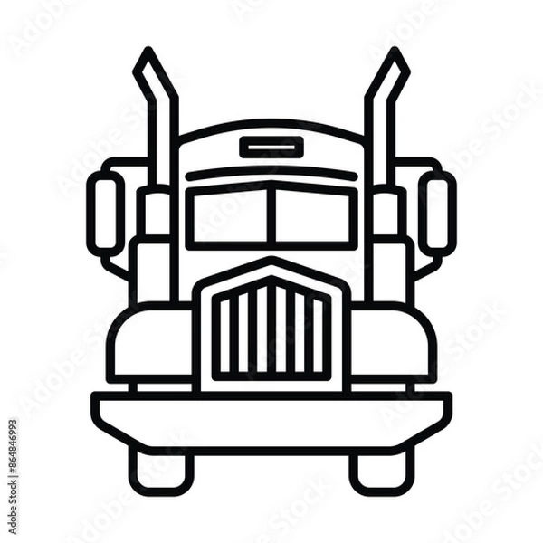 Obraz Truck view front icon vector design template