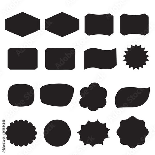 Fototapeta Speech bubble comic price tag label sticker shapes vector image