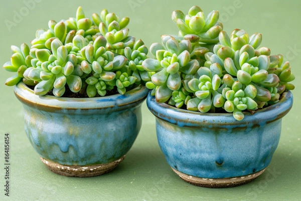 Obraz two small pots with green plants