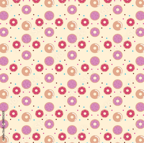 Fototapeta seamless pattern with donut.