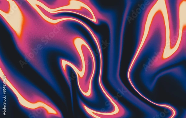 Fototapeta Y2k futuristic texture, abstract gradient background. Colorful liquid metal, retro grainy backdrop