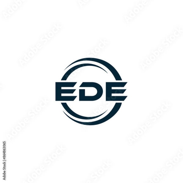 Fototapeta EDE logo. E D E design. White EDE letter. EDE, E D E letter logo design. Initial letter EDE linked circle uppercase monogram logo. E D E letter logo vector design. top logo, Most Recent, Featured,