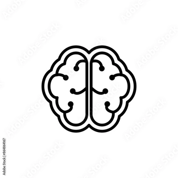 Fototapeta Brain Circuit Icon for Neural Network Graphics